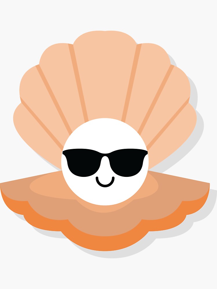 "Pearl Emoji " Sticker by HippoEmo Redbubble