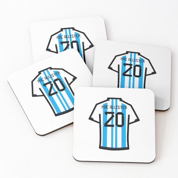 Item preview, Mac Allister #20 ARG Blue White Football Jersey designed and sold by Millustgfx.