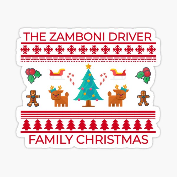 "Zamboni Driver Family Christmas" Sticker for Sale by saskadventurer