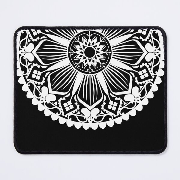 Item preview, Half Circle Traditional Black And White Mandala Flower,beautiful mandala designs, designed and sold by Tamas Das.