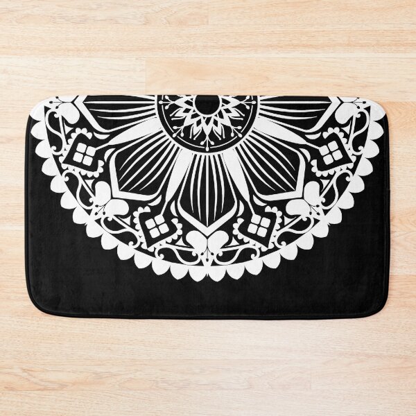 Item preview, Half Circle Traditional Black And White Mandala Flower,beautiful mandala designs, designed and sold by Tamas Das.