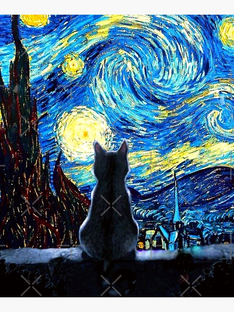 the starry night cat