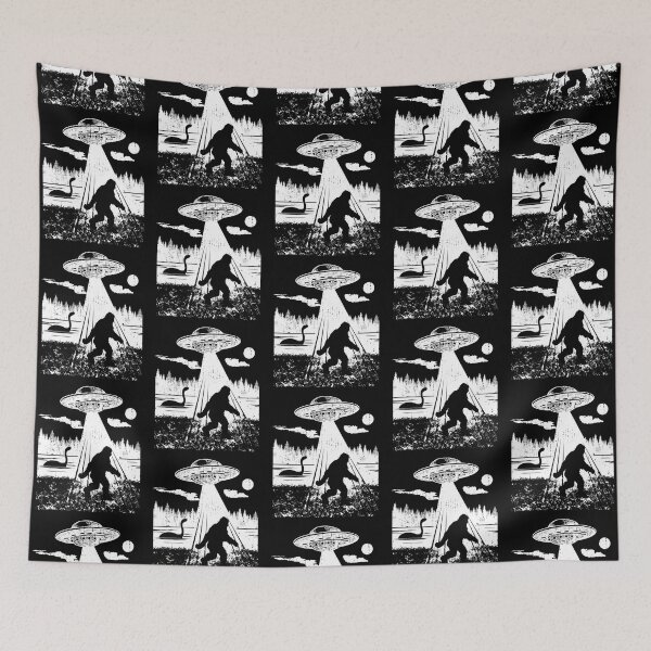 Item preview, Bigfoot UFO Abduction | Sasquatch | Loch Ness Monster designed and sold by Qudkin.