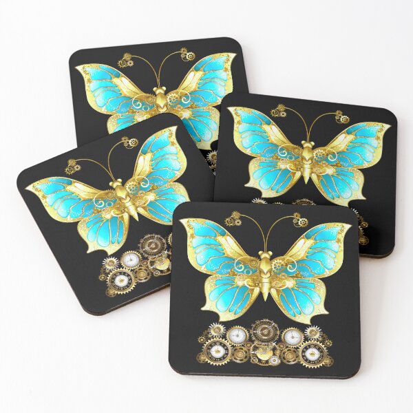 Item preview, Butterfly Steampunk: Clocks, Cogs, and Gears; blue version designed and sold by mbuz90.