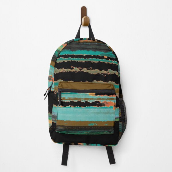 Item preview, Modern beachy waves Aqua and black seascape beach  designed and sold by WildCanyon.