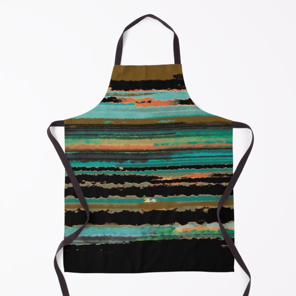 Item preview, Modern beachy waves Aqua and black seascape beach  designed and sold by WildCanyon.