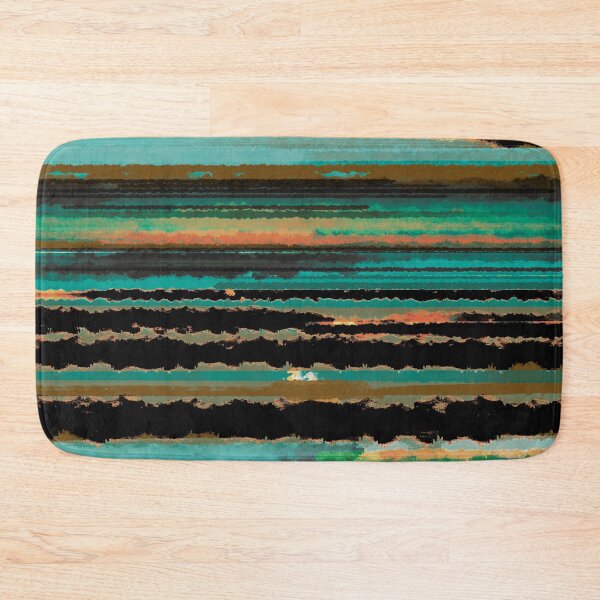 Item preview, Modern beachy waves Aqua and black seascape beach  designed and sold by WildCanyon.