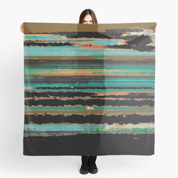 Item preview, Modern beachy waves Aqua and black seascape beach  designed and sold by WildCanyon.