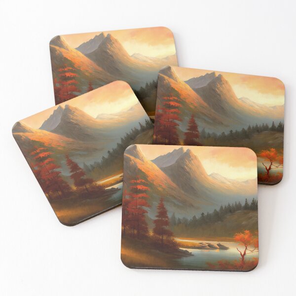 Item preview, Fantasy Landscape Art-PA1164(A painting of a mountain landscape with a lake in the foreground) designed and sold by aryan-gallery.