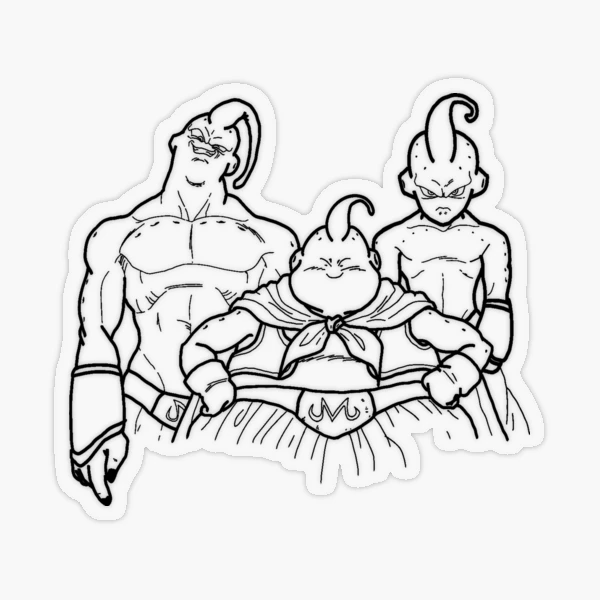 Buu Outline Sticker for Sale by awallac