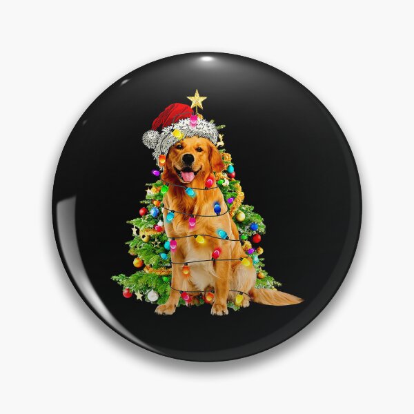 Item preview, Funny Golden Retriever Christmas Lights Tree Santa Hat Dog Lover designed and sold by ospreywear.
