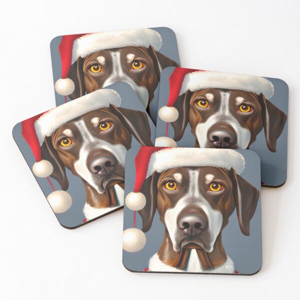 Item preview, Christmas German Shorthaired Pointer Wearing A Santa Hat designed and sold by ZenEverAI.