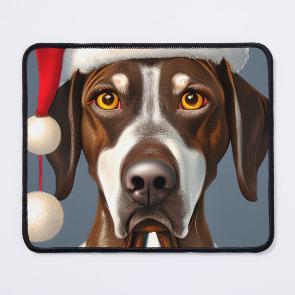 Item preview, Christmas German Shorthaired Pointer Wearing A Santa Hat designed and sold by ZenEverAI.