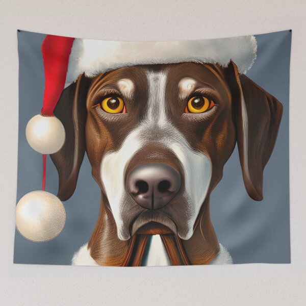 Item preview, Christmas German Shorthaired Pointer Wearing A Santa Hat designed and sold by ZenEverAI.