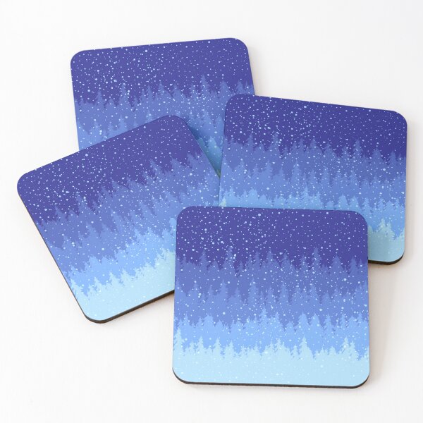 Item preview, Snowy Blue Winter Forest Gradient  designed and sold by Julie Erin Designs.