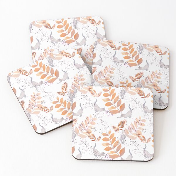 Item preview, Stretchy Cat Leaf Print designed and sold by SarahCarltonArt.