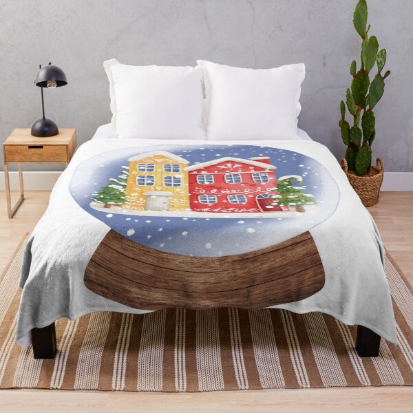 Aperçu de l'œuvre Boule à neige Maisons d'hiver 1 créée et vendue par TasimaDesign.