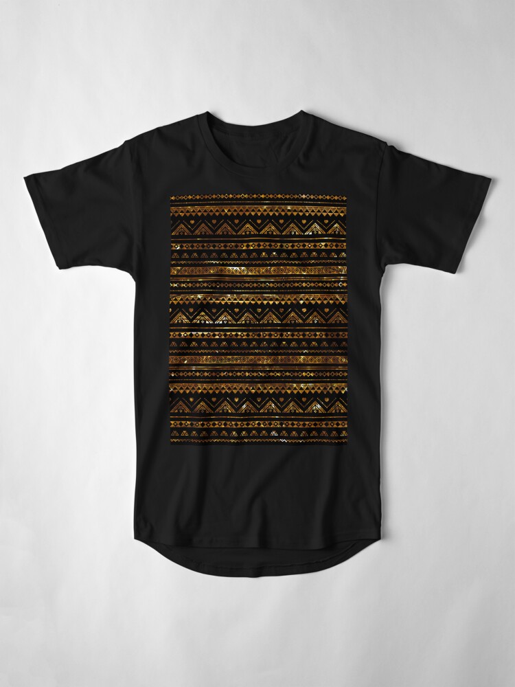 Alternate view of Aztec Black Tinsel Gold Long T-Shirt