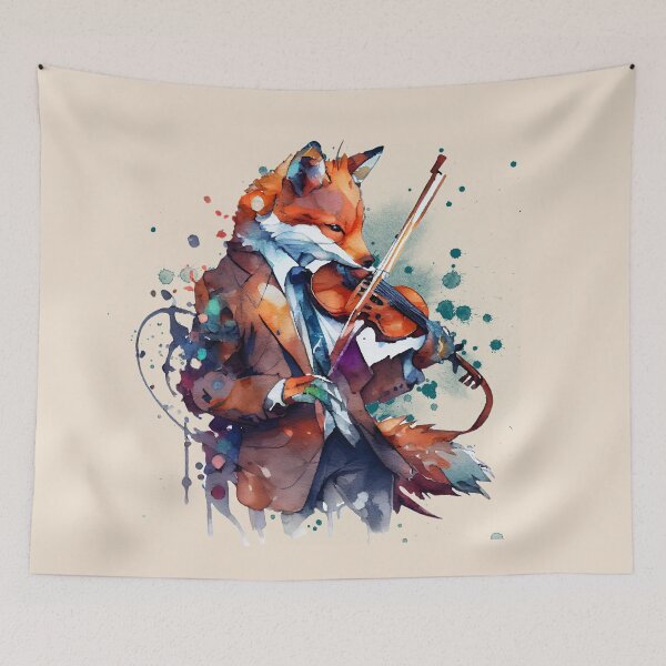 Item preview, Fox violinist, Red fox, Woodland Fox, Night Fox, Cute Fox, Funny Fox, Fox Art designed and sold by Mumzy2many.