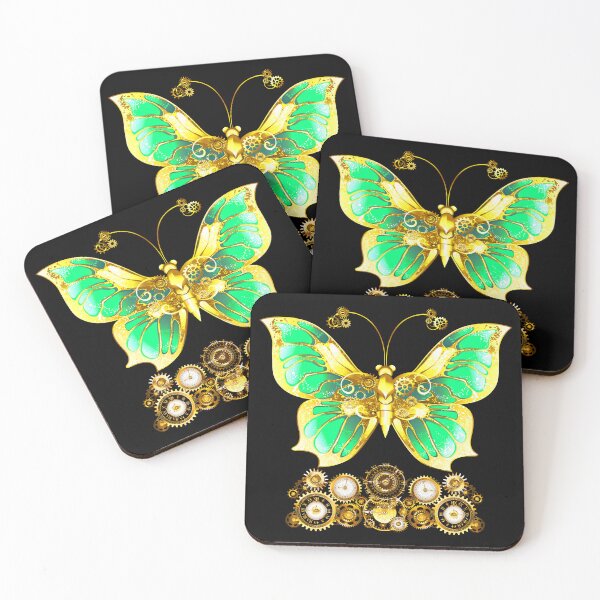 Item preview, Butterfly Steampunk: Clocks, Cogs, and Gears; green version designed and sold by mbuz90.