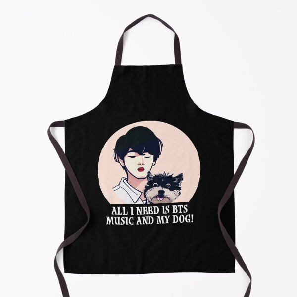 Item preview, Cool Illustration Of Kim Taehyung With A Cute Dog With a Funny Quote - "All I Need Is BTS Music and My Dog" designed and sold by Kodexstore.