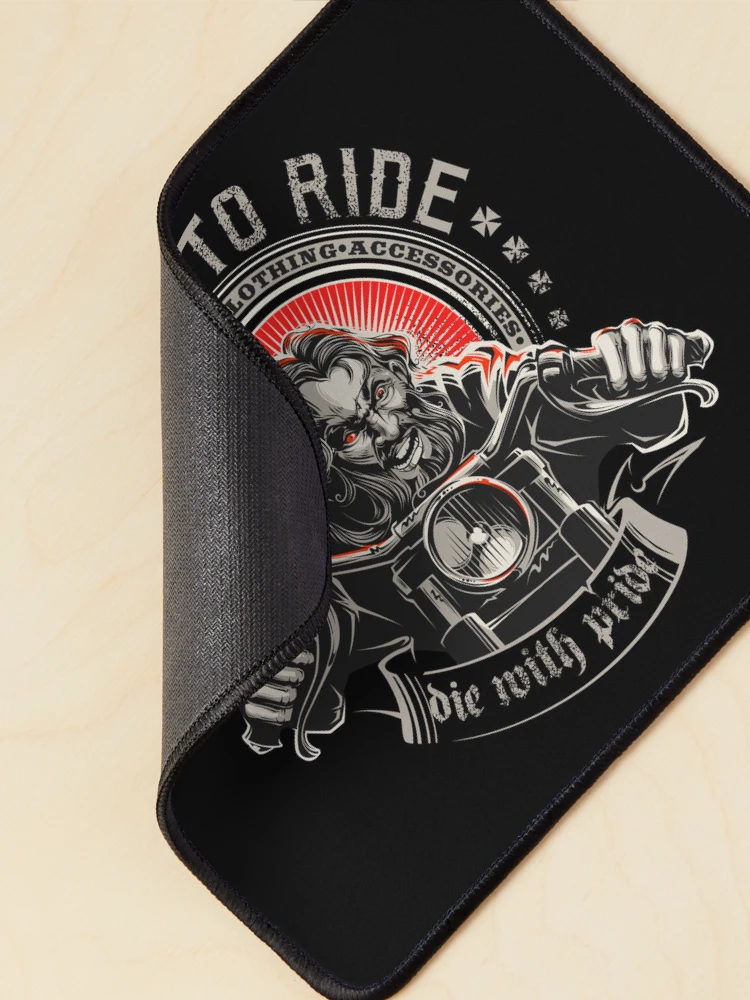 Thumbnail 2 of 5, Mouse Pad, Born to Ride designed and sold by Racing-Style.