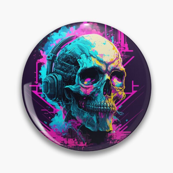 Item preview, Synthwave Cyberpunk Death Skull Music designed and sold by ChasmicArt.
