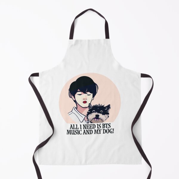 Item preview, Cool Illustration Of Kim Taehyung With A Cute Dog With a Funny Quote - "All I Need Is BTS Music and My Dog" designed and sold by Kodexstore.