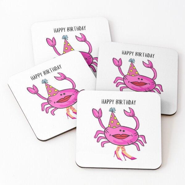Item preview, HAPPY BIRTHDAY #1 FUNNY PINK CRAB PINK SHOES PARTY HAT  designed and sold by EllieMonroe.
