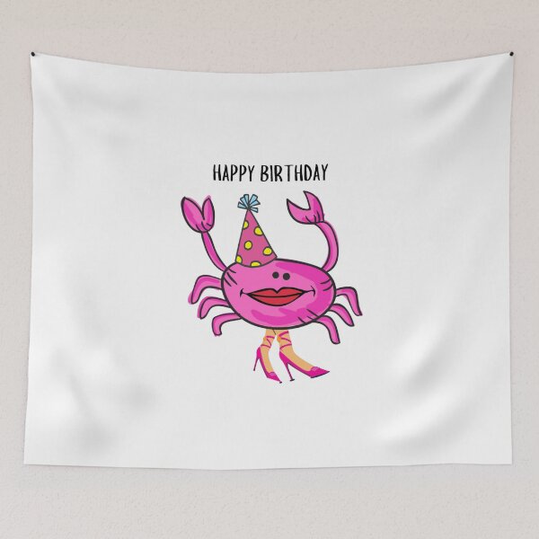Item preview, HAPPY BIRTHDAY #1 FUNNY PINK CRAB PINK SHOES PARTY HAT  designed and sold by EllieMonroe.