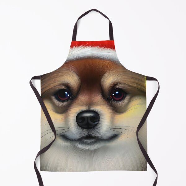 Item preview, Christmas German Spitz Wearing A Santa Hat designed and sold by ZenEverAI.