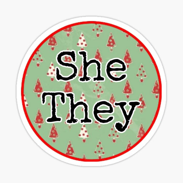 T Wrapping Paper Inspired Pronouns She They Sticker For Sale By