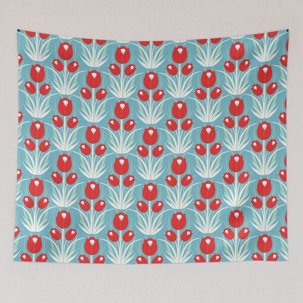 Item preview, TULIP LOVE - Ruby Red + Blue Hosta designed and sold by Carina Parry Studios.
