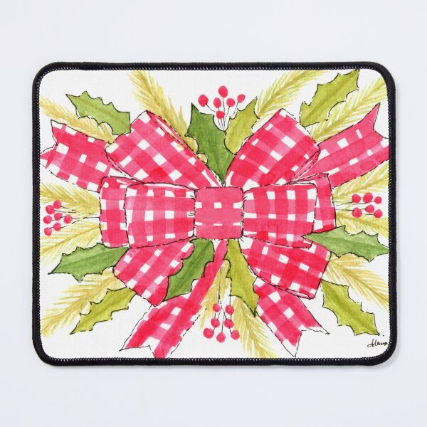 Item preview, Red gingham ribbon as Christmas wreath designed and sold by SunnyPainter.