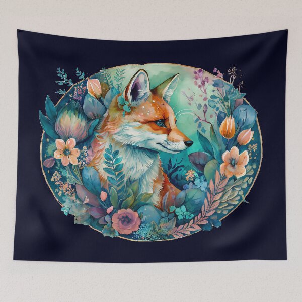 Item preview, Watercolor Stunning Fox in the Night Garden, Wild and Beautiful designed and sold by Orianah.