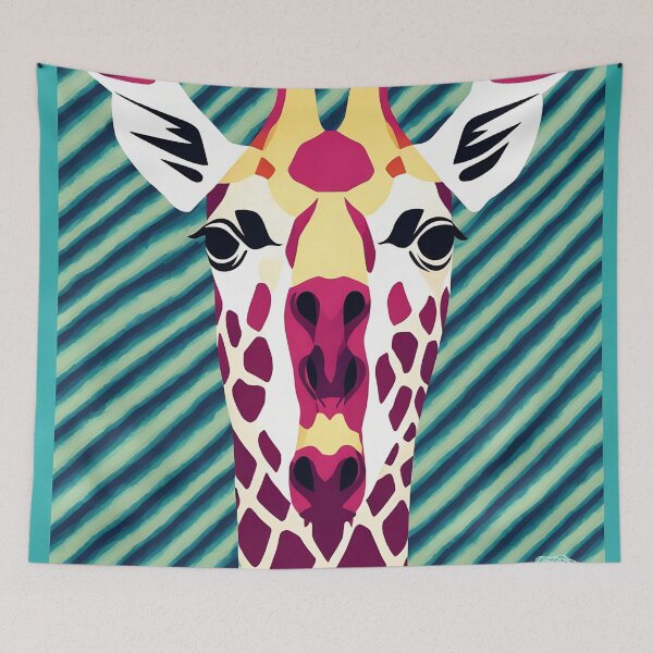 Item preview, Giraffe logo, geometric, vector, symmetrical, minimalism designed and sold by DrawItOnce.