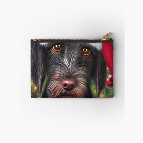 Item preview, Christmas German Wirehaired Pointer Wearing A Santa Hat designed and sold by ZenEverAI.