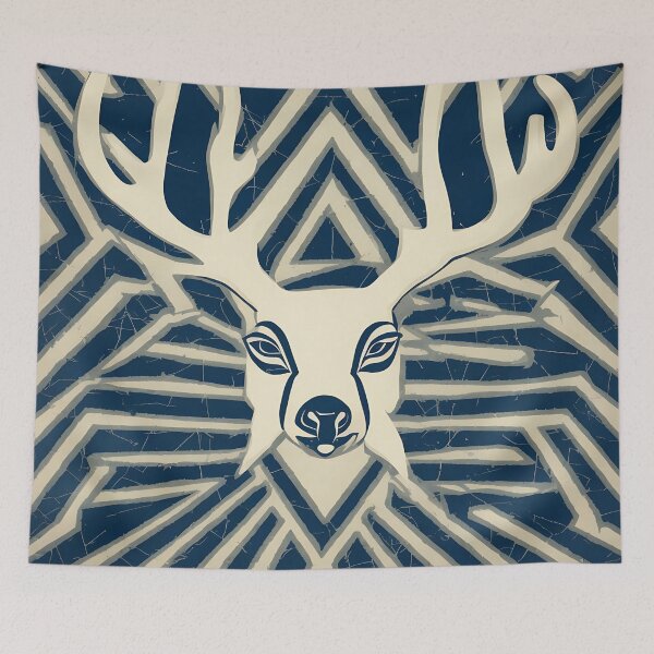 Item preview, Deer, geometric, vector, symmetrical, minimalism designed and sold by DrawItOnce.