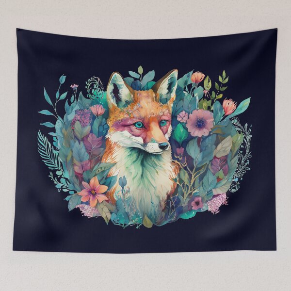 Item preview, Watercolor Stunning Fox in the Night Garden, Wild and Beautiful designed and sold by Orianah.