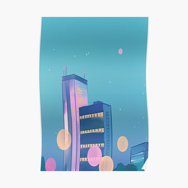 "90s Anime City" Poster for Sale by PotluckPrints | Redbubble