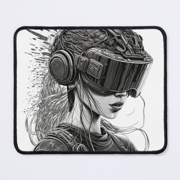 Artikelvorschau, Cyberpunk-VR-Mädchen entworfen und verkauft von Feel-Digital.
