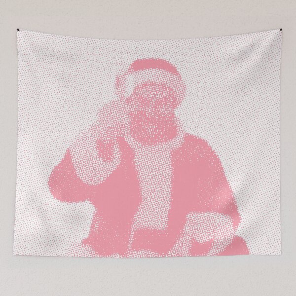 Item preview, Pink Reto Santa Risograph designed and sold by GobiRchandran.