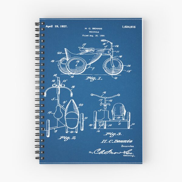 Item preview, 1927 Tricycle With A Sidecar Patent Blueprint designed and sold by Michael Kessel.