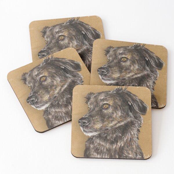 Item preview, Painting of a Cute Furry Brown Dutch Shepherd Dog designed and sold by ibadishi.
