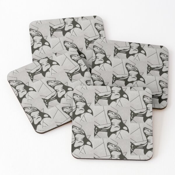 Item preview, Geometric Shark Greyscale  designed and sold by Bennett Swanson.
