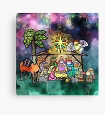 Watercolour Christmas Nativity Painting Canvas Print