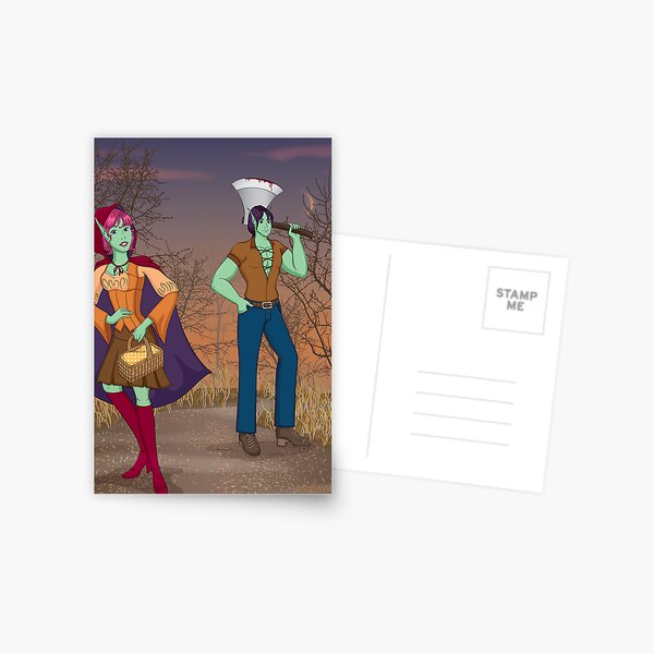 Red and the Woodsman Postcard
