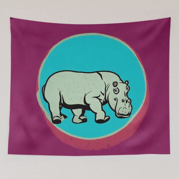 Artikelvorschau, Hippopotamus logo, geometric, vector, symmetrical, minimalism entworfen und verkauft von DrawItOnce.