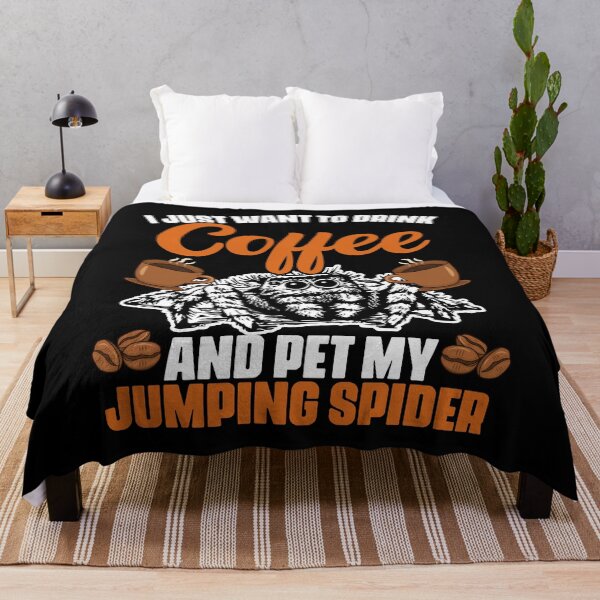Item preview, I Just Want To Drink Coffee And Pet My Funny Jumping Spider designed and sold by Nessshirts.