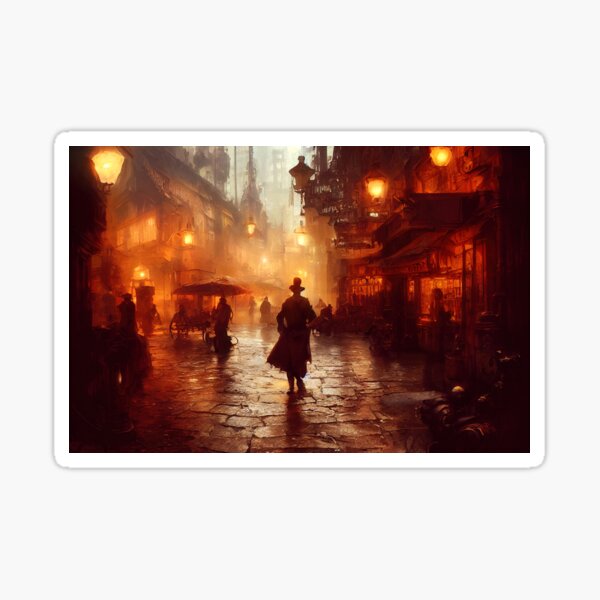 Item preview, Victorian Steampunk City designed and sold by AM FineArtPrints.